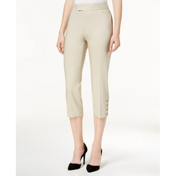 Charter Club Button Detail Capri Pants Sedona Dust 16