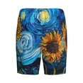 thumbnail image 7 of Daiia Starry Night Sunflower Field Mens Woven Stretch Pajama Short,Short Pajama Pants-Large, 7 of 7