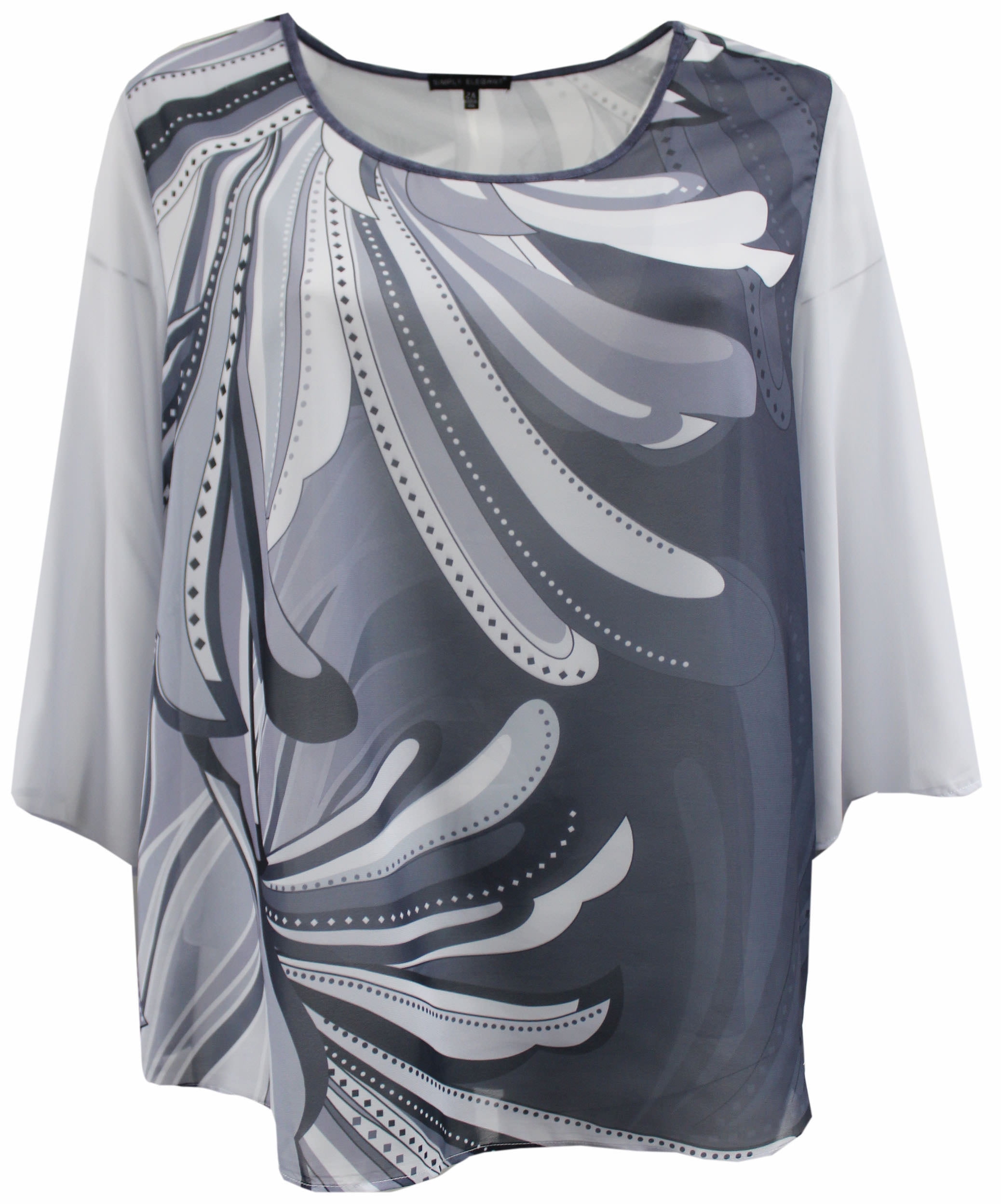 Women's Plus Size Flowy Chiffon Multi Print Fashion Blouse Tee Shirt ...