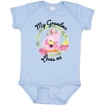 thumbnail image 3 of Inktastic Baby Flamingo My Grandma Loves Me with Flower Wreath Boys or Girls Baby Bodysuit, 3 of 5