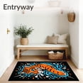 thumbnail image 3 of ODIKA 5'x7' Machine Washable Non-Slip Area Rug, Tropical Predator Splash Bathroom Enhancement High Traffic Rug, Orange, 680745, 3 of 7