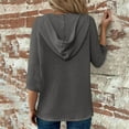 thumbnail image 5 of hotojiny Workout Tops for Women Lightweight Half Sleeve Drawstring Hoodies Fashion Button V Neck Casual Blouses Shirts, 5 of 7