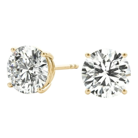 0.15 Ct - 1.00 Ct FG/VVS1 Round Diamond Prong Set Stud Earrings In 14K Yellow Gold