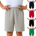 thumbnail image 4 of Ticikt Boys Gym Shorts - Active Mesh Training Basketball Workout Running Gym Athletic Shorts - Youth Kids Activewear,Color:Grey,11-12 Years, 4 of 5