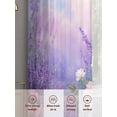 thumbnail image 6 of Purple Lavender Sheer Curtains 54 Inch Length 2 Panels Set Window Treatments, Spring Watercolor Country Wildflowers Rod Pocket Semi Curtains for Living Room/Bedroom/Kitchen Décor, 104"W x 54"L, 6 of 7
