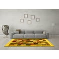thumbnail image 3 of Ahgly Company Indoor Round Abstract Yellow Contemporary Area Rugs, 4' Round, 3 of 4