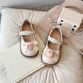 thumbnail image 6 of Viluyesy Girls Soft-Soled Mary Jane Shoes – Spring Summer Flat Dress Shoes with Bowknot, Pearl Accents, and Rose Embellishment Beige Size 9.5, 6 of 10