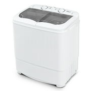 Della Mini Electric Washing Machine Twin Tub 8.8LBS Compact Washer & Spin Dry Cycle Built-in Pump with Hose