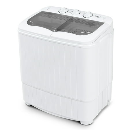 Della Mini Electric Washing Machine Twin Tub 8.8LBS Compact Washer & Spin Dry Cycle Built-in Pump with Hose