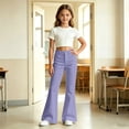 thumbnail image 7 of OOOUM Girls Flare Pants High Waisted Bell Bottom Trousers Solid Casual Pants with Pockets , 13-14 Years, 7 of 7