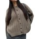 thumbnail image 2 of Cárdigan Abierto para Mujer, con Botones, Larga, Cuello Redondo, Estilo Casual y Holgado, Ideal para Otoño. Caqui L, 2 of 9