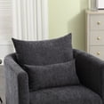 thumbnail image 4 of Dinosisco Swivel Barrel Chair, Leisure Accent Armchair for Living Room Bedroom, Carbon Black Chenille, 4 of 7