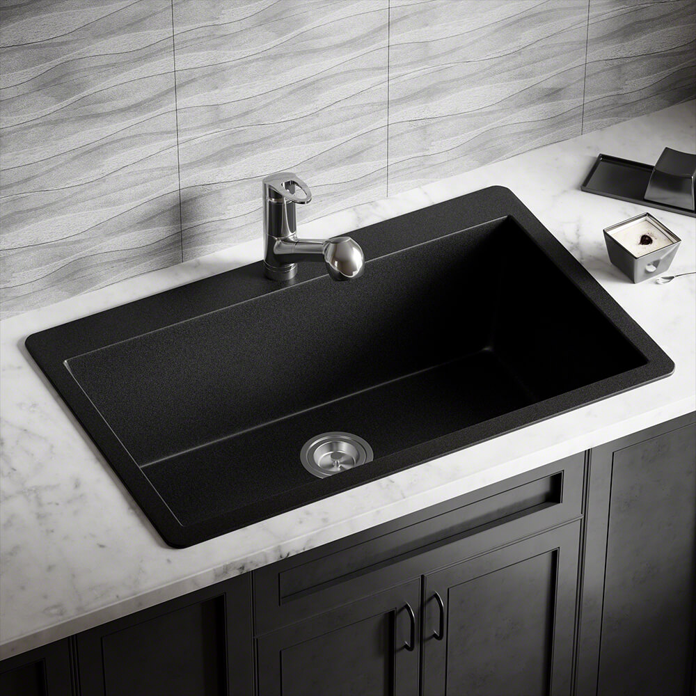 T848Black Quartz Granite Sink