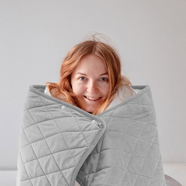 Raindrops Warmth Providing Heating Blanket Grey 1 Piece for Bedroom