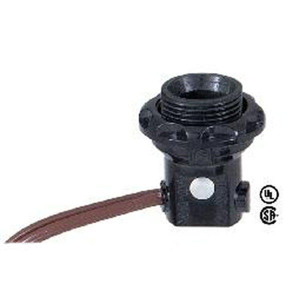 B&P Lamp® E12 candelabra socket (European style) with phenolic ring and 24" SPT1 wire leads