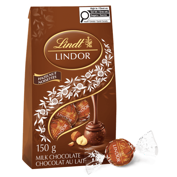 Lindt LINDOR Hazelnut Milk Chocolate Truffles, 150Gram Bag