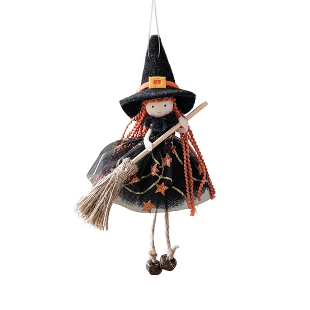 Adorno Colgante De Muñeca Bruja. Pequeña Figurita De Bruja Con Falda. Muñeca Con Decoración Colgante De Halloween Para Decorar Puertas Y Ventanas.