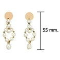 thumbnail image 5 of AeraVida Sophisticated Infinity Link of Freshwater White Pearls Brass Post Drop Earrings, 5 of 5