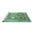 thumbnail image 2 of Ahgly Company Machine Washable Indoor Rectangle Abstract Turquoise Blue Modern Area Rugs, 2' x 3', 2 of 4