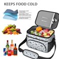 thumbnail image 5 of Lunch Box Pioneer Flower Floral Print Pattern Insulated Lunch Bag for Women Men,Medium Leakproof Lunchbox Cooler Bag Adjustable Strap,10 X 6.7 X 8 Inches, 5 of 6