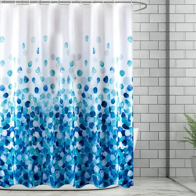 Cortina de Ducha de Baño, Forros de Cortinas de Regadera, Adecuada para Baño, Ducha, Bañera, Impermeable (Azul/Blanco)