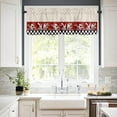 thumbnail image 3 of Kitchen Curtains and Valances Set, Fat Chef Cooking Curtains Tier Farmhouse Rod Pocket Half Window Curtain 36 Inch Length, 3 Piece Kitchen Curtain Set Abstract Geometric Rustic Backdrop, 3 of 6