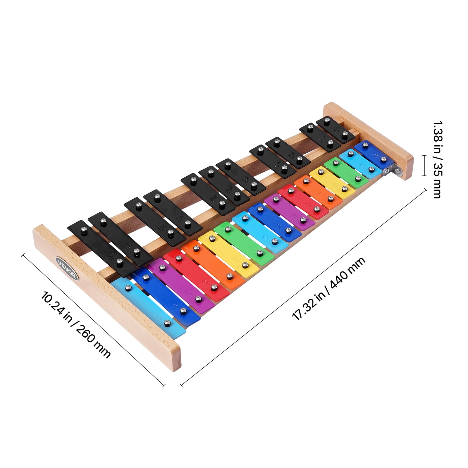 KFFKFF 27-Note Glockenspiel Xylophone with Colorful Metal Keys, Includes 4 Mallets and Carrying Bag, Ideal for Beginners and Enthusiasts of All Ages
