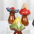 thumbnail image 5 of Cadorn Spring Garden Creative Colorful Ceramic Kiln - Changed Mushroom Ornaments, 2 - Piece Set, Blue Flat Mushroom Decor, 5 of 7
