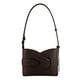 thumbnail image 1 of Bolso de mano para mujer de piel auténtica de alta gama con diseño geométrico, bolso bajo el brazo en piel de vacuno lisa color ébano, viene con caja de regalo y tarjeta., 1 of 3