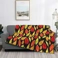thumbnail image 2 of Yiaed Autumn With Leaves Print Blanket Throw Blanket Soft Cozy Flannel Blanket for Home Bed Sofa Couch Chair-80"x60", 2 of 6