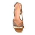 thumbnail image 2 of XYD Womens Elegant Bowknot Square Open Toe Slingback Pumps Slip On Block Mid Heels Sandals Glitter Dressy Shoes Size 7 Gold, 2 of 4