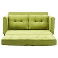 thumbnail image 6 of 3 in 1 Convertible Sleeper Sofa Bed, Chenille Upholstered Fold Sofa Couch with Storage Pockets and 2 Back Cushions, Multifunctional Heavy Loveseat Sofa for Living Room, Bedroom, Office, Green, 6 of 9