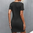 thumbnail image 5 of Vestido Delgado Para Mujer, Estilo Camiseta, Cuello Ahuecado, Vestido De Manga Corta, Color Puro, Amigable Con La Piel Para Fiestas Ccdes Otros, 5 of 5