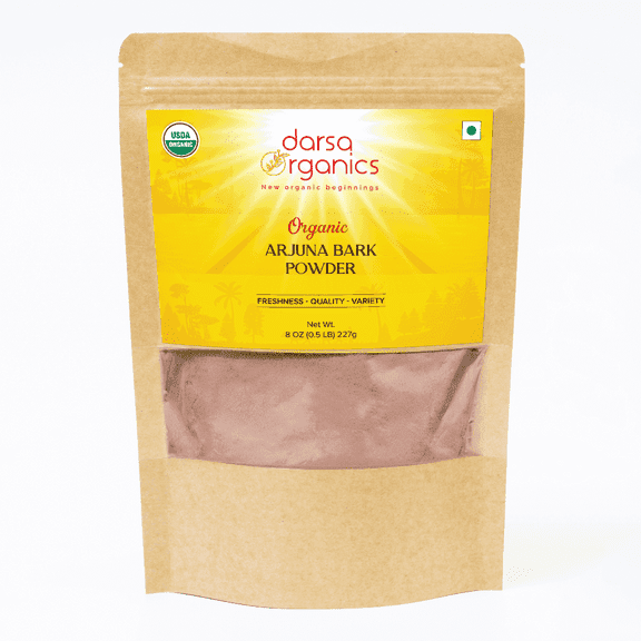 Darsa Organics Arjuna Bark Powder, 8 Oz, Kosher, Raw, Vegan, Non-GMO