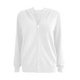 thumbnail image 4 of ATOYSOY Loose Hoodies Jackets for Women Trendy Solid Color Knitted Tops Cardigans Zipper Up Shackets Winter Casual Sweatshirts Workout Long Sleeve Coat White M, 4 of 5