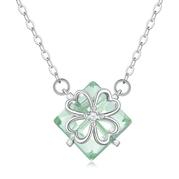 Four-leaf Clover Necklace - 925 Silver Adjustable Chain Delicate Pendant Jewelry for Women