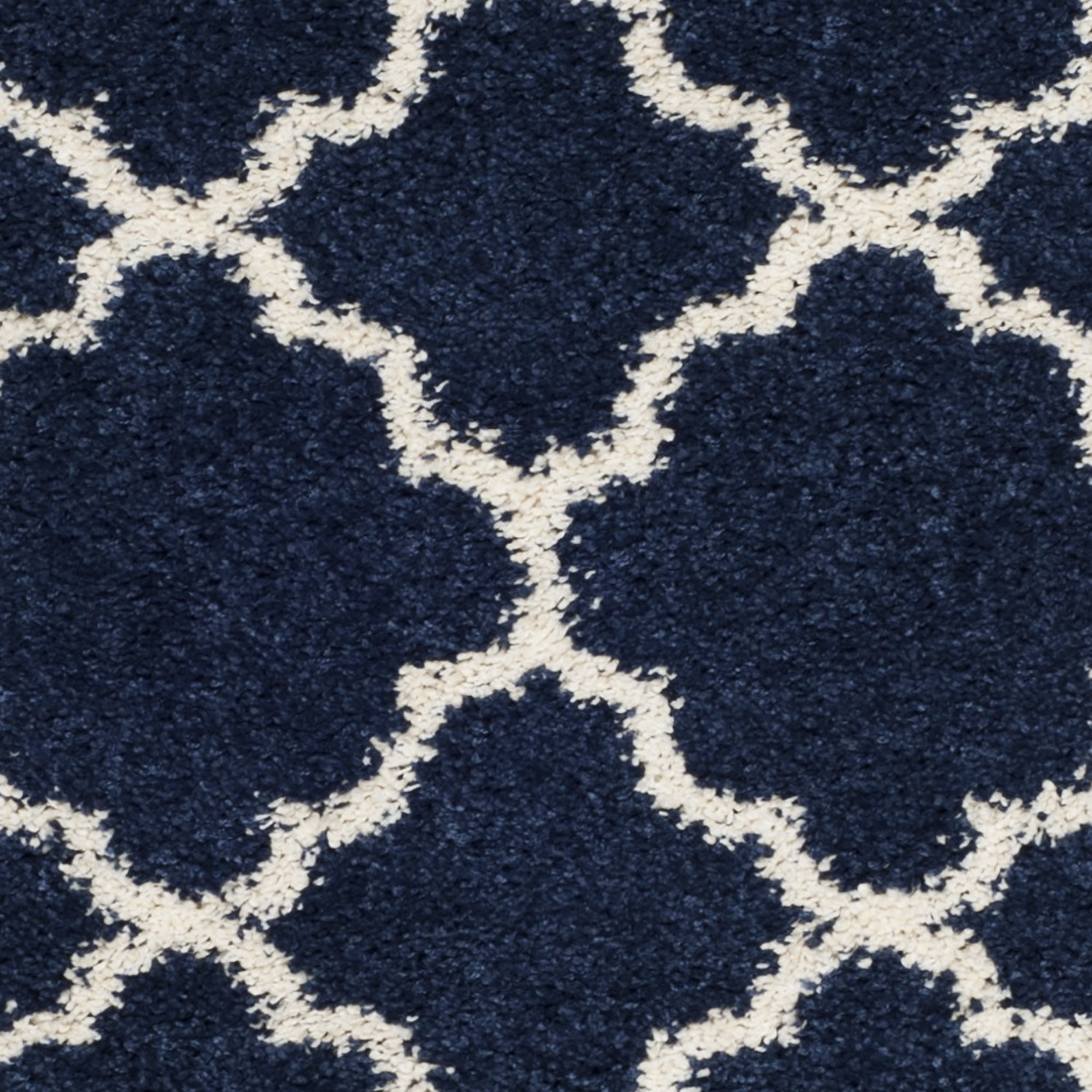SAFAVIEH Hudson Jaye Geometric Shag Runner Rug, Navy/Ivory, 2'3" x 12'