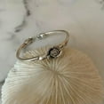 thumbnail image 4 of EOEMY Women 925 Sterling Silver Retro Rose Cuff Bangle Vintage Flower Jewelry Bracelet, 4 of 5