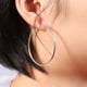 thumbnail image 5 of 6 par/set de pendientes de aro grandes para mujer, aretes circulares de aleación de bucle grande (plata), 5 of 7