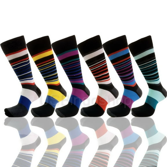 USBingoshop 6 Pairs Men's Argyle Fashion Cotton Casual Dress Socks Soft Crew Socks