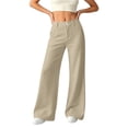 thumbnail image 5 of YanHoo Dress Pants for Women Elastic Waist Loose Wide Leg Pant Casual Work Business Trousers with Pockets, 5 of 8