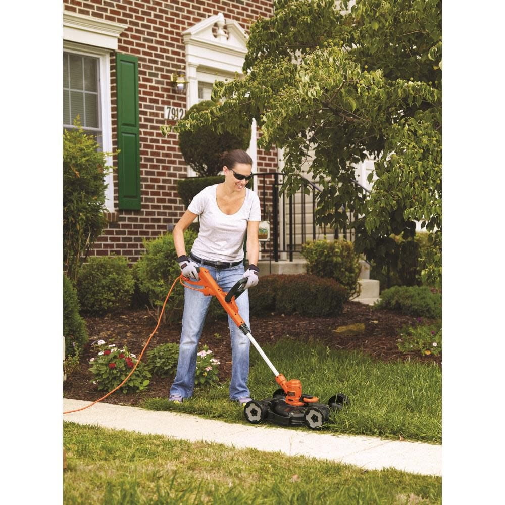 BLACK+DECKER 3-in-1 Corded Electric String Trimmer, 12 in, Edger and Lawn Mower, 6.5 Amp, MTE912