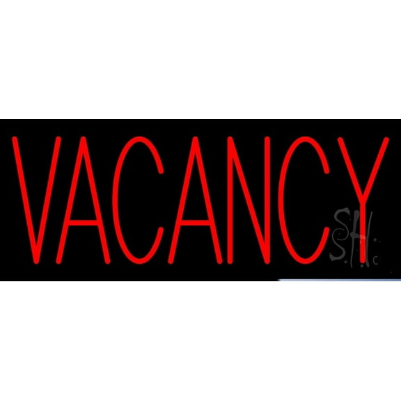 Red Vacancy LED Neon Sign 10 x 24 - inches, Black Square Cut Acrylic Backing, with Dimmer - Bright and Premium built indoor LED Neon Sign for Defence Force.