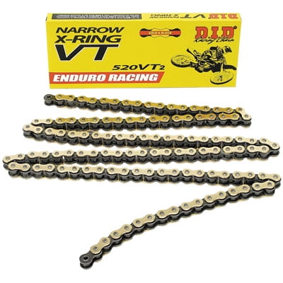 D.I.D 520VT2-110 Gold 110-Link High Performance X-Ring Chain with Connecting Link 