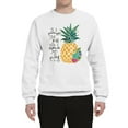 thumbnail image 2 of Wild Bobby, Pineapple Stand Tall Wear Crown And Stay Sweet Inside Arty Inspirational Pop Culture Unisex Crewneck Graphic Sweatshirt, White, Medium, 2 of 3