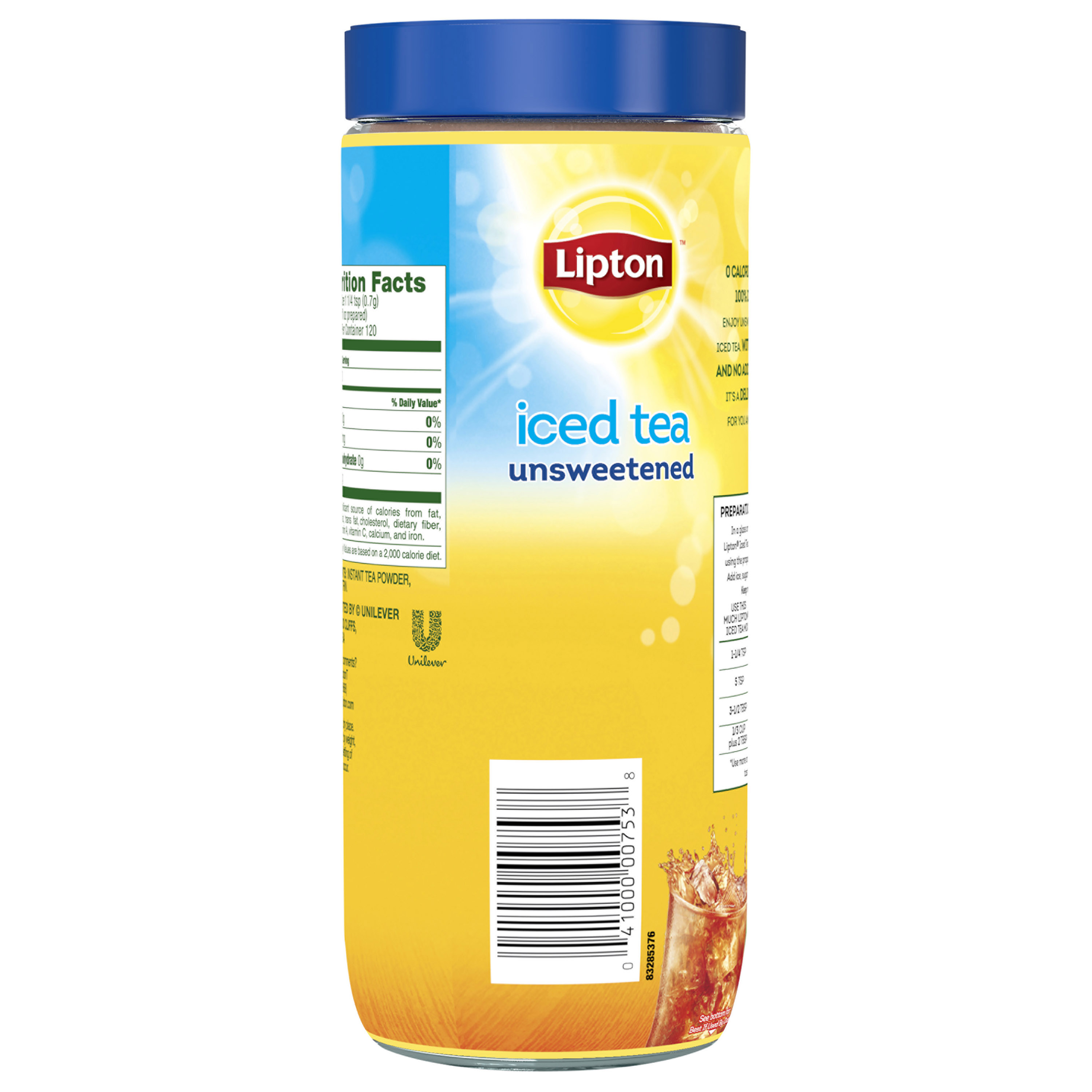 Lipton Iced Tea Mix Black Tea, Caffeinated, Makes 30 Quarts, 3 oz Can - image 5 of 8
