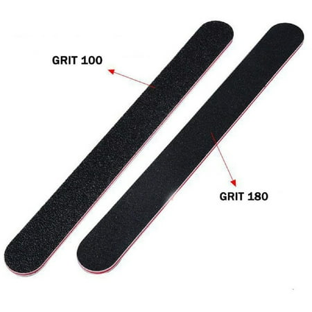 Luxur 180/80 Grit Nail Files for Acrylic Nails Black and Pink Various