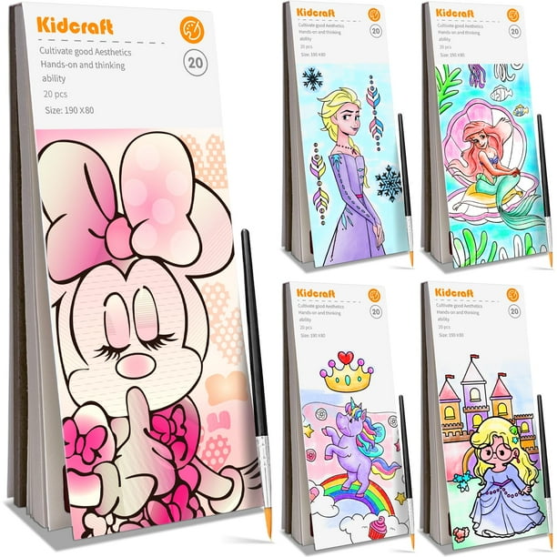 Libros para colorear con agua Kidcraft, paquete de 5, con juego de pinturas