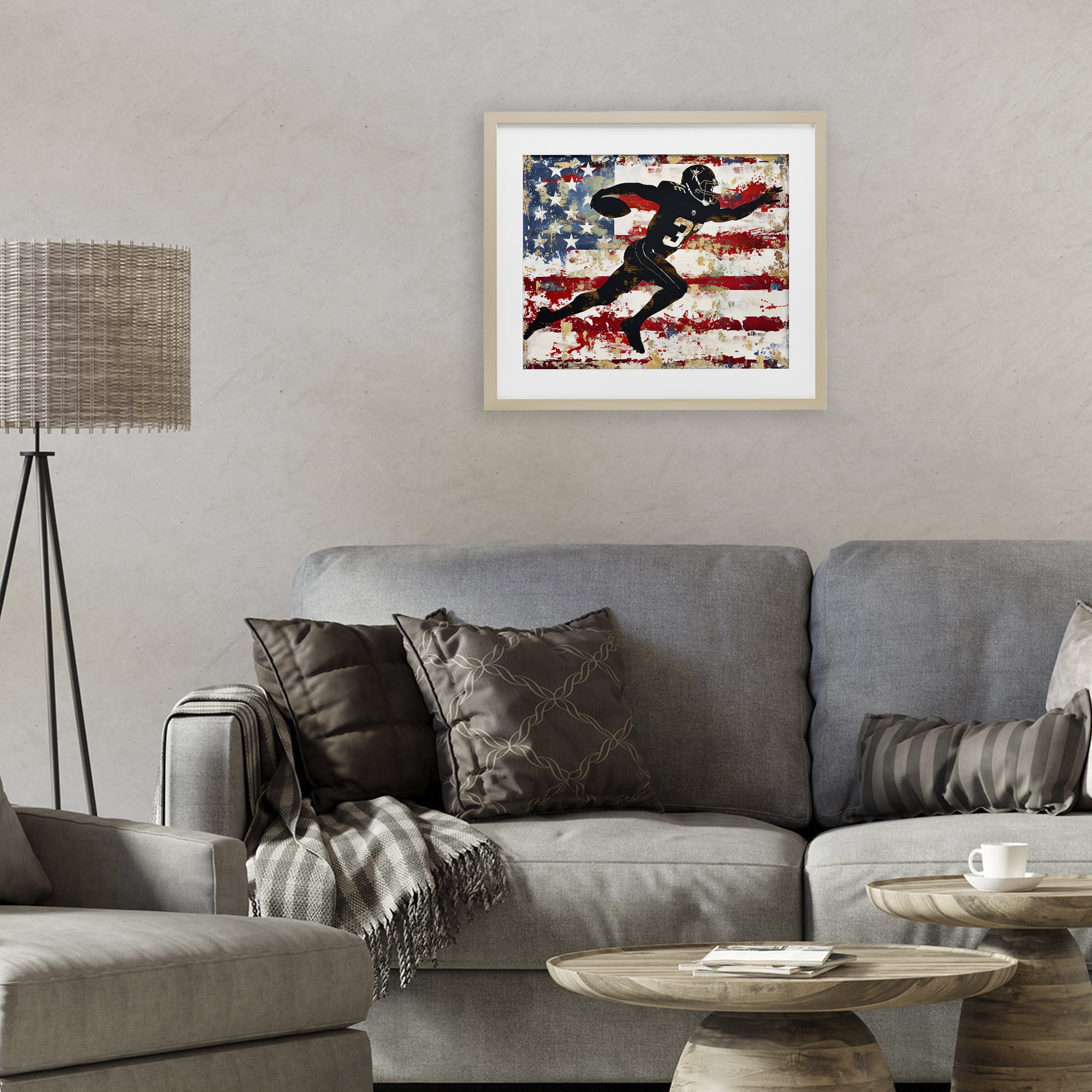 Stupell Industries Gridiron Glory Player Birch Framed Print Under Glass, design by Ray Powers