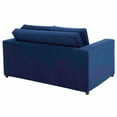 thumbnail image 4 of Loveseat Sofa Couch, Blue Navy, Velvet, Living Kitchen Cafe Bistro Hospitality Restaurant, Modern Contemporary Boutique HB34510, 4 of 8
